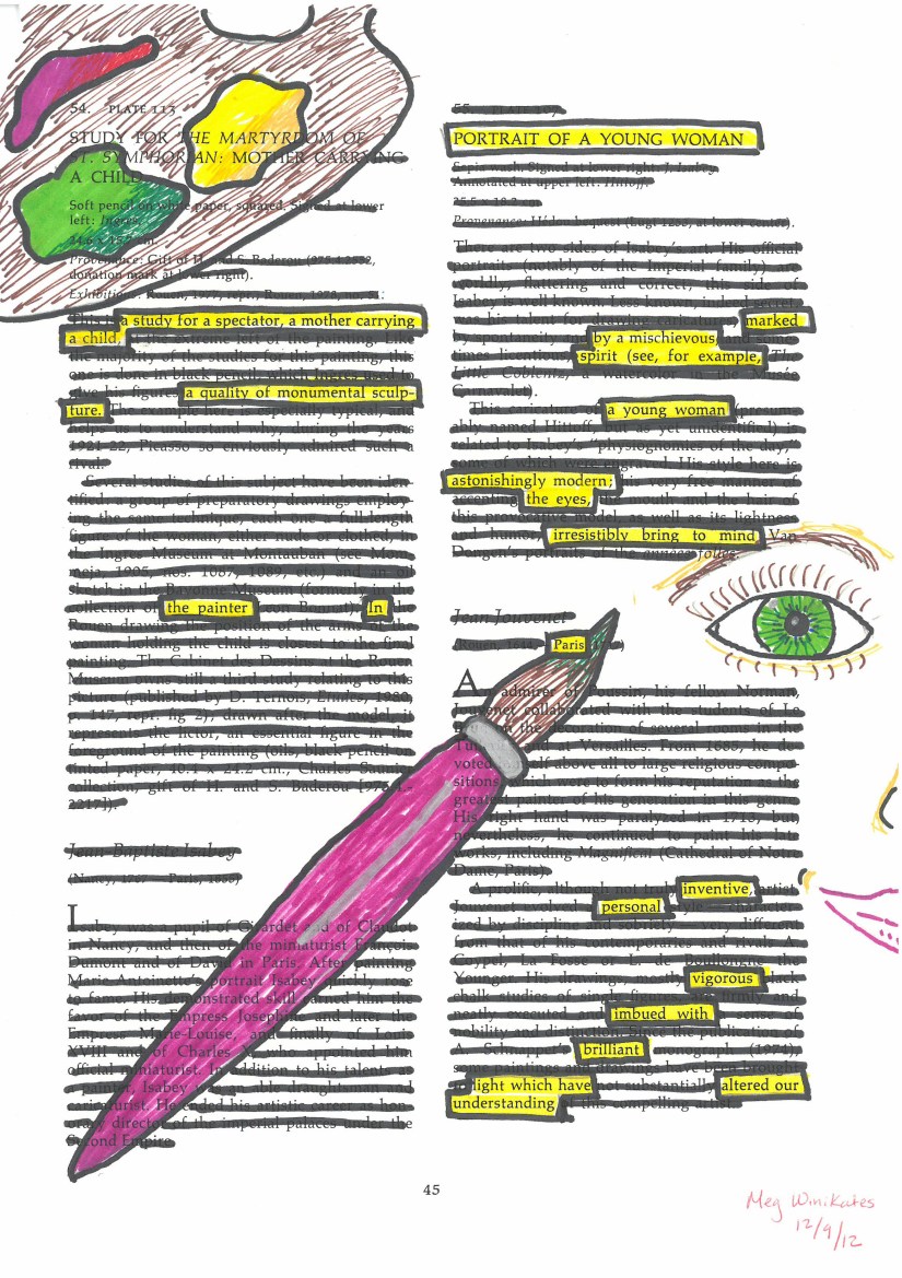 "Portrait of a Young Woman" by Meg Winikates, originally from an art exhibition catalog