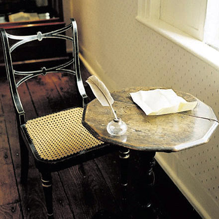 Of course, when you can't meet them, you can go stand by the window where they sat and absorb the genius vibes, instead.  Jane Austen's writing table, Chawton.