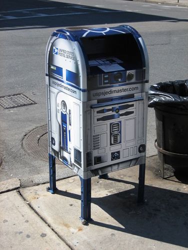 R2D2 mailbox from the 30th anniversary of Star Wars.  Photographed in Boston by David Heiniluoma, Jr.