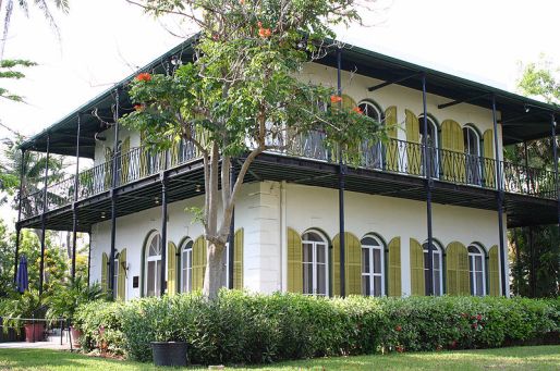 Ernest Hemingway's house on Key West, which I happened to see while on vacation last week.  Photo by  Andreas Lamecker, courtesy of Wikimedia Commons. Click for link to museum website.