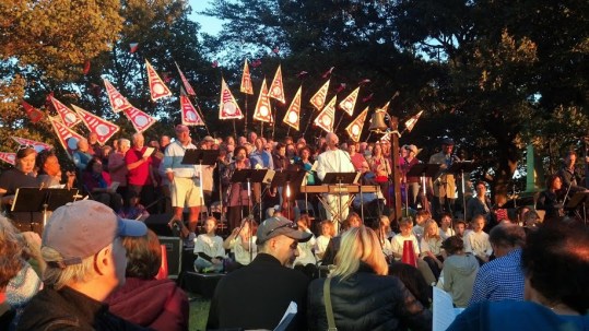 Revels' River Sing on the banks of the Charles.  Photo by Meg Winikates.